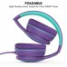 RORSOU R10 On-Ear Headphones with Microphone, Lightweight Folding Stereo Bass Headphones with 1.5M No-Tangle Cord, Portable Wired Headphones for Smartphone Tablet Computer MP3 / 4 (Black)