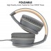 RORSOU R10 On-Ear Headphones with Microphone, Lightweight Folding Stereo Bass Headphones with 1.5M No-Tangle Cord, Portable Wired Headphones for Smartphone Tablet Computer MP3 / 4 (Black)