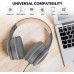 RORSOU R10 On-Ear Headphones with Microphone, Lightweight Folding Stereo Bass Headphones with 1.5M No-Tangle Cord, Portable Wired Headphones for Smartphone Tablet Computer MP3 / 4 (Black)